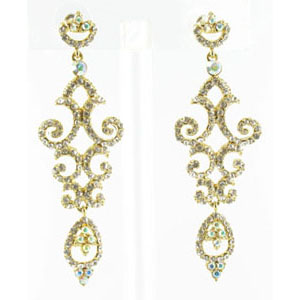 Jewelry by HH Womens JE-X004934 ab clear Beaded Earrings Jewelry