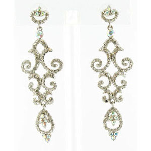 Jewelry by HH Womens JE-X004934 ab clear Beaded Earrings Jewelry