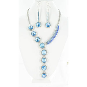 Jewelry by HH Womens NS-H003146 blue Beaded Necklaces Jewelry