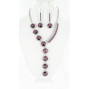 Jewelry by HH Womens NS-H003146 purple Beaded Necklaces Jewelry