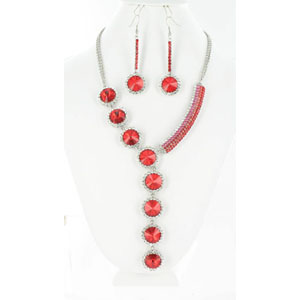 Jewelry by HH Womens NS-H003146 red Beaded   Necklaces Jewelry