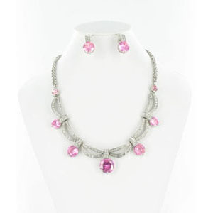 Jewelry by HH Womens NS-H003813 pink Beaded   Necklaces Jewelry