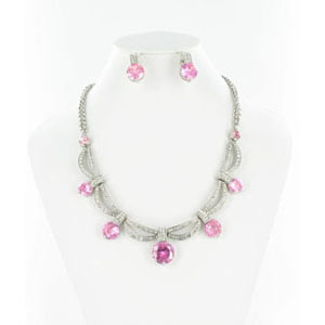 Jewelry by HH Womens NS-H003813 pink Beaded Necklaces Jewelry