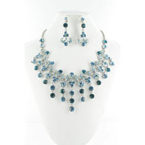 Jewelry by HH Womens NS-H005085 blue Beaded   Necklaces Jewelry