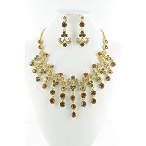 Jewelry by HH Womens NS-H005085 bronze Beaded Necklaces Jewelry