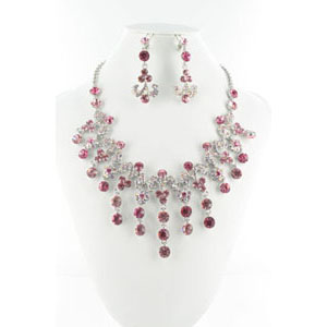 Jewelry by HH Womens NS-H005085 pink Beaded   Necklaces Jewelry