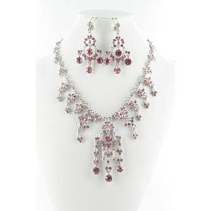 Jewelry by HH Womens NS-H1959 pink Beaded Necklaces Jewelry