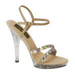 Johnathan Kayne Womens Austria Taupe Beaded Platforms Prom and Evening Shoes