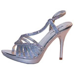 Sizzle Womens Danube Silver Glitter Sandals Prom and Evening Shoes