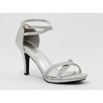 Sizzle Womens LOURDES SILVER Glitter Sandals Prom and Evening Shoes
