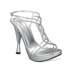 Sizzle Womens San Juan Silver Metalllic Platforms Prom and Evening Shoes