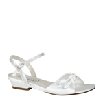 Touch Ups Girls Abigail White Satin Sandals Flower Girls Shoes