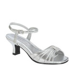 Touch Ups Girls Talia Silver Satin Sandals Flower Girls Shoes