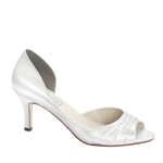 Touch Ups Womens Nadia White Satin Peep/Open Toe Wedding Shoes