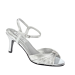 Touch Ups Womens Asher Silver Satin Sandals Wedding Shoes