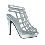 Touch Ups Womens Sable Silver Synthetic Sandals Prom and Evening Shoes
