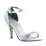Touch Ups Womens Rena White Satin Platforms Prom and Evening Shoes