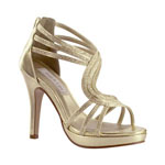Touch Ups Womens Tuesday Gold Metalllic Platforms Prom and Evening Shoes