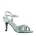 Touch Ups Womens Dulce Silver Synthetic Sandals Prom and Evening Shoes