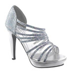 Touch Ups Womens Carey Silver Glitter Platforms Prom and Evening Shoes