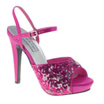 Touch Ups Womens Bev Fuchsia Sequin Sandals Prom and Evening Shoes