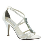 Touch Ups Womens Vanessa White Satin Sandals Wedding Shoes