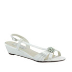 Touch Ups Womens Geri White Satin Sandals Wedding Shoes