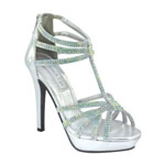 Touch Ups Womens Toni Silver Metalllic Platforms Prom and Evening Shoes