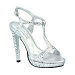 Touch Ups Womens Darcy Silver Metalllic Platforms Prom and Evening Shoes