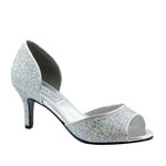 Touch Ups Womens Jolee Silver Glitter Sandals Prom and Evening Shoes