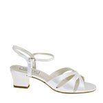 Touch Ups Womens Monaco White Satin Sandals Prom and Evening Shoes
