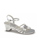 Touch Ups Girls Betsy White Satin Sandals Flower Girls Shoes