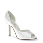 Touch Ups Womens Flash White Satin Peep/Open Toe Wedding Shoes