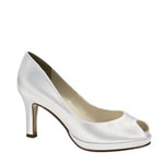 Touch Ups Womens Marissa White Satin Peep/Open Toe Wedding Shoes