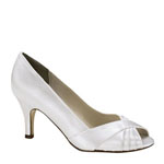 Touch Ups Womens Nona White Satin Peep/Open Toe Wedding Shoes