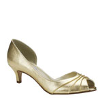 Touch Ups Womens Abby Gold Satin Peep/Open Toe Prom and Evening Shoes
