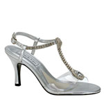 Touch Ups Womens Kristal Silver Beaded Sandals Prom and Evening Shoes