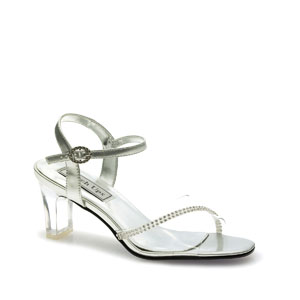 Touch Ups Womens Carmella Silver Beaded Sandals Prom and Evening Shoes