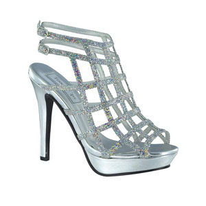 Touch Ups Womens Sable Silver Synthetic Sandals Prom and Evening Shoes