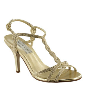 Touch Ups Womens Fran Gold Metalllic Sandals Prom and Evening Shoes