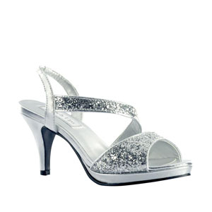 Touch Ups Womens Reagan Silver Metalllic Platforms Prom and Evening Shoes