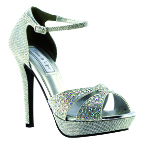 Touch Ups Womens Shelby Silver Synthetic Platforms Prom and Evening Shoes