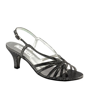 Touch Ups Womens Tatum Black Glitter Sandals Prom and Evening Shoes