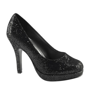 Touch Ups Womens Candice Black Glitter Pumps Prom and Evening Shoes
