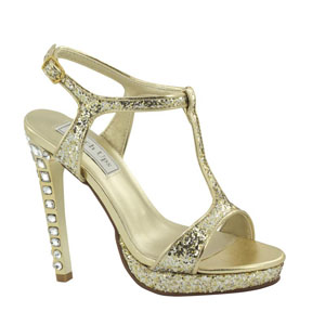 Touch Ups Womens Darcy Gold Metalllic Platforms Prom and Evening Shoes