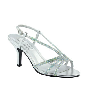 Touch Ups Womens Lyric Silver Metalllic Sandals Prom and Evening Shoes