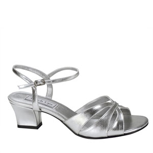 Touch Ups Womens Monaco Silver Satin Sandals Prom and Evening Shoes
