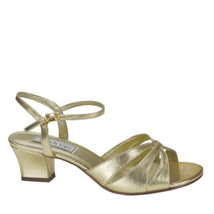 Touch Ups Womens Monaco Gold Satin Sandals Prom and Evening Shoes