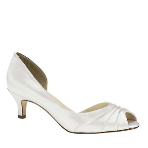 Touch Ups Womens Abby White Satin Peep/Open Toe Prom and Evening Shoes
