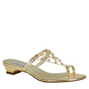 Touch Ups Womens Marcella Gold Metalllic Sandals Prom and Evening Shoes